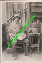 Japanese Army Officer Wearing Tropical Pith Helmet Photo.
