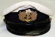 WWII Imperial Japanese Navy Officers Visor Hat With White Removeable Cover