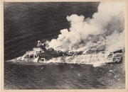 WWII Japanese Propaganda Photo Of Sinking Of British Carrier Hermes