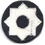 ASMIC Rare WWII Black Background 8th Service Command Patch