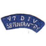 WWII Occupation - Korean War 387th INfantry 97th Division Tab