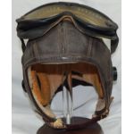 WWII US Navy NAF-1092 Leather Flight Helmet With Electronics & Goggles