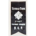 1st Pennsylvania Infantry Regiment Veterans Mourning Ribbon / Badge