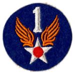 WWII AAF 1st Air Force On Felt Patch