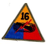WWII 16th Armor Division Patch