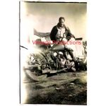 WWII Photo Of Airman With Motorcycle