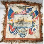 WWI USS Seattle Souvenir Pillow Cover.