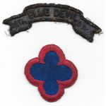 WWII 88th Division Artillery With Bullion Blue Devils Scroll & Patch