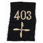 WWI 403rd Aero Squadron Enlisted Patch