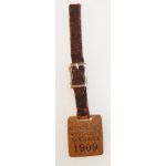 Pre-WWI 1909 War Manuevers Massachusetts Leather Watch Fob