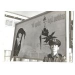 ARVN / South Vietnamese Navy Officer In Front Of Unit Sign Photo