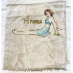 WWII - Late 1940's 5th Air Force Hand Painted Pin-up Silk Scarf