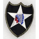 WWII 2nd Division OD Border Twill Patch