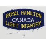 WWII Royal Hamilton Canada Light Infantry Shoulder Title