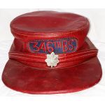 1950's US Air Force 346th Bomb Squadron Red Leather Hat