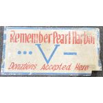 ​Incredible WWII Hand Painted Remember Pearl Harbor Metal Sign