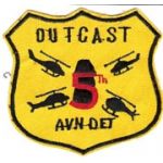 5th Aviation Detachment OUTCAST Pocket Patch  Vietnam